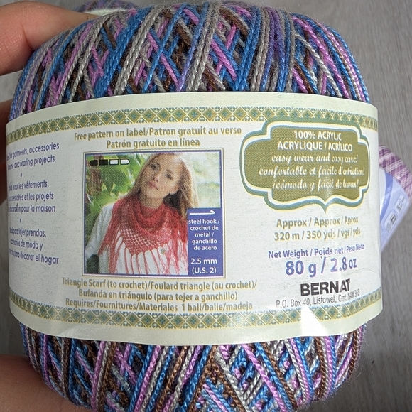 Bundle of 3 Bernat Handicrafter and 1 Aunt lydias crochet thread - Picture 2 of 6
